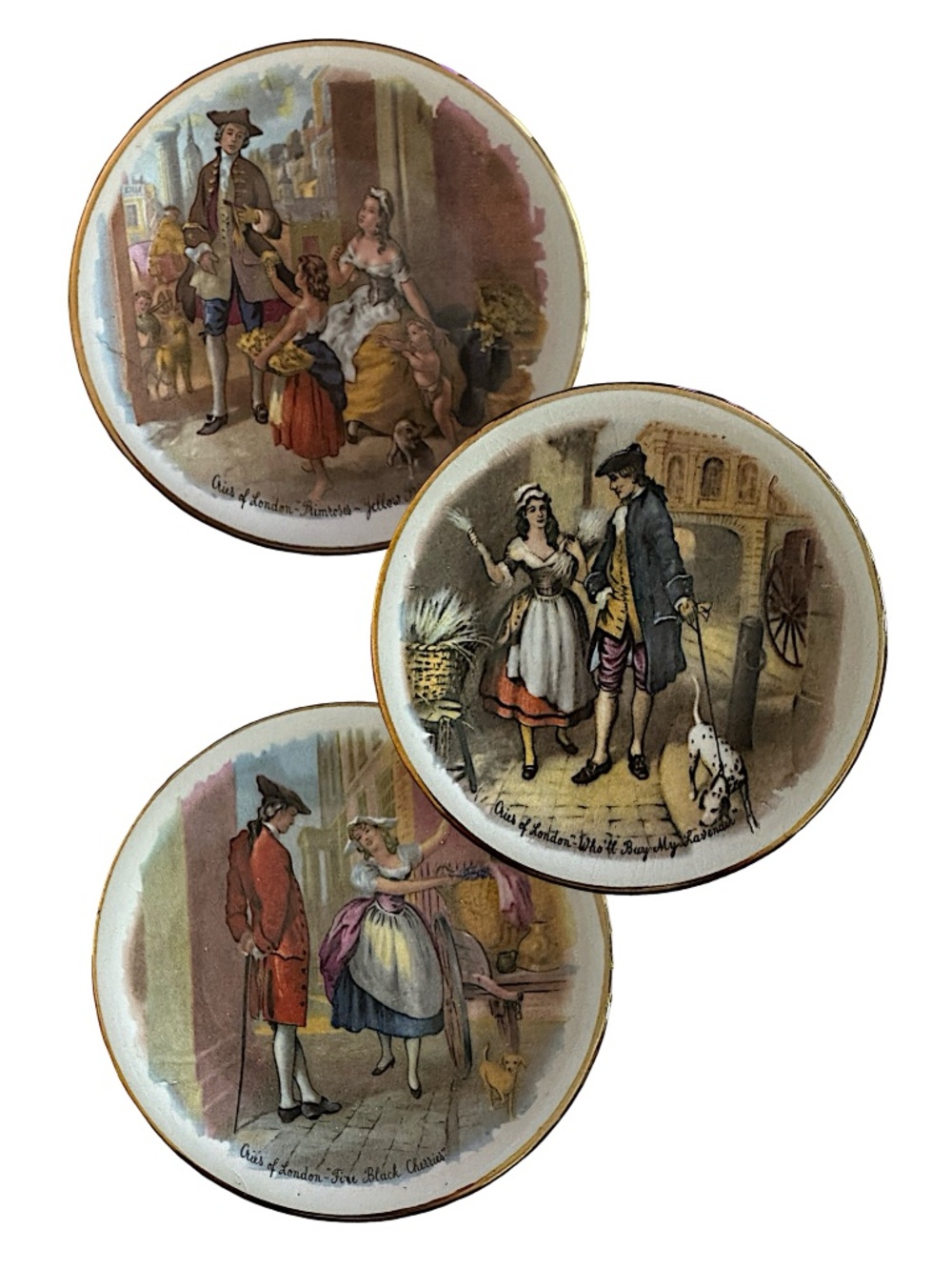 EDCO Vintage “Cries of London” Mini Plates (set of 3) Harry Hancock England